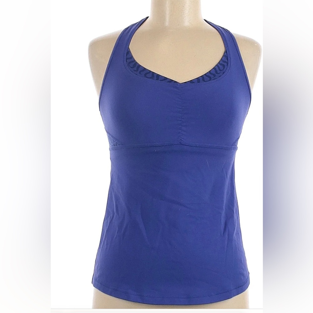 Lululemon Athletica Logo Tank W/ Built in bra in periwinkle blue - Picture 3 of 5